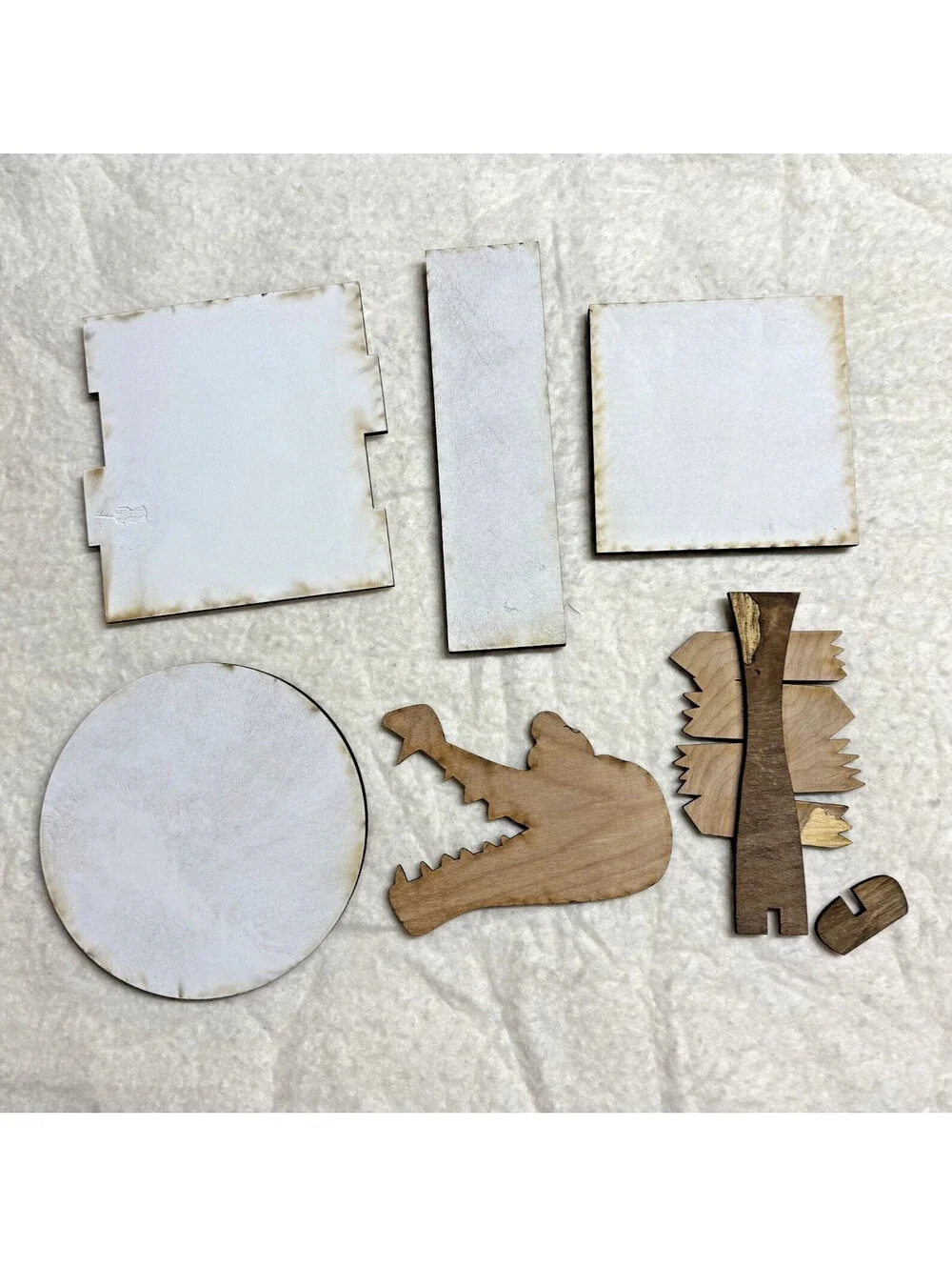 lot of 6 Pcs Peter Pan Tiered Tray Decor Set Wooden Signs - hand painted OOAK
